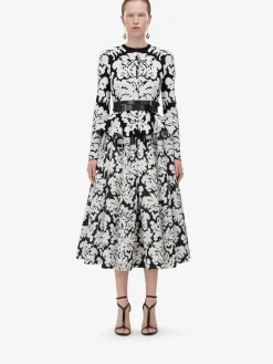 Women's Damask Jacquard Peplum Cardigan in >Alexander McQueen Cheap
