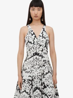 Women's Damask Midi Dress in ><noscript><img width=
