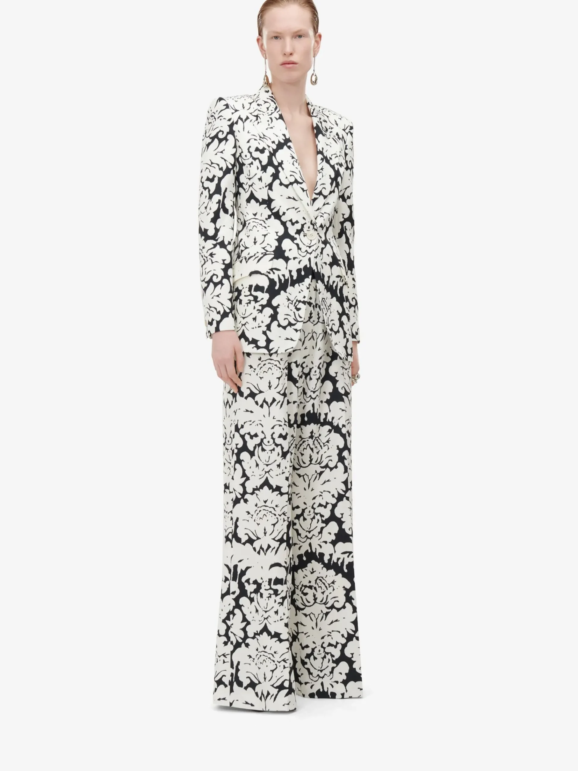 Women's Damask Single-breasted Jacket in >Alexander McQueen Outlet