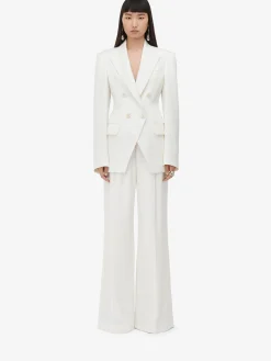 Women's Double Pleat Wide Leg Trousers in >Alexander McQueen Hot