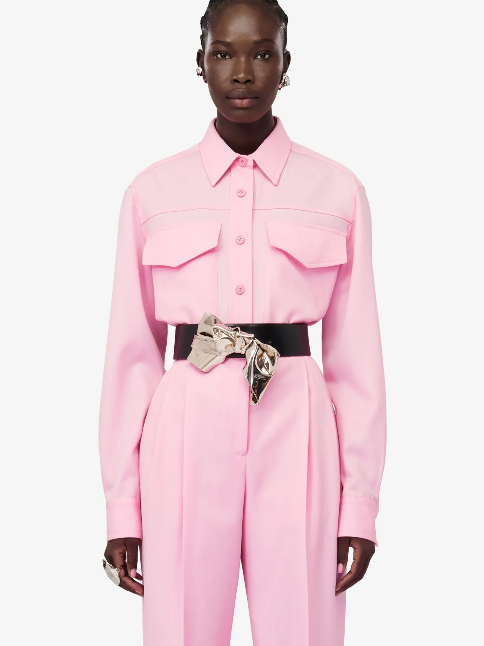Women's Double Pleat Wide Leg Trousers in >Alexander McQueen Hot