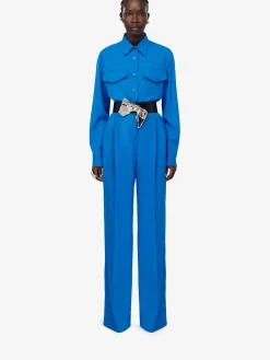 Women's Double Pleat Wide Leg Trousers in ><noscript><img width=