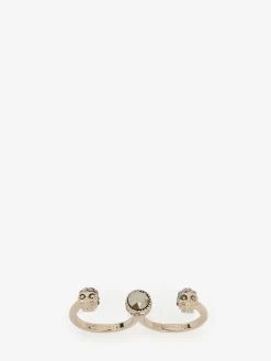 Women's Double Skull Ring in ><noscript><img width=