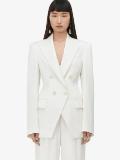 Women's Double-breasted Cut-away Jacket in >Alexander McQueen Online