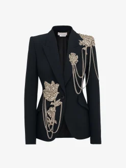 Women's Embroidered Single-breasted Jacket in >Alexander McQueen Online