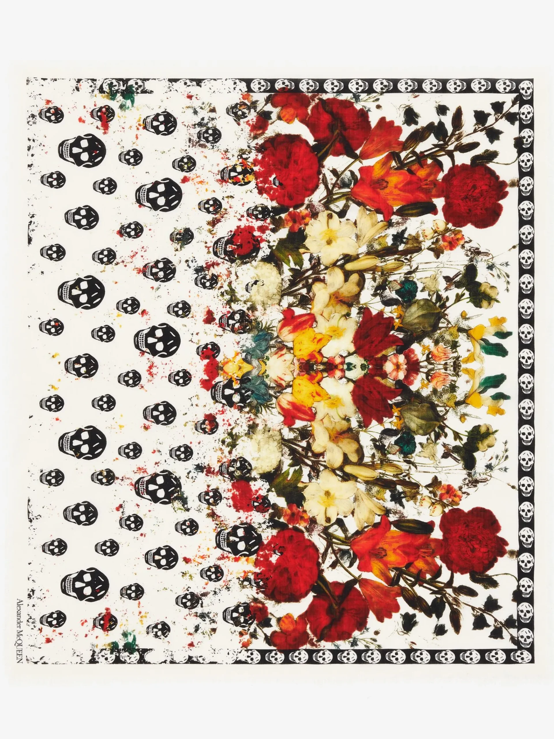 Women's Floral Classic Skull Foulard in >Alexander McQueen Cheap