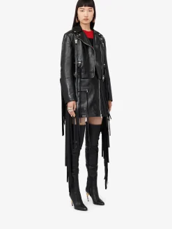 Women's Fringed Biker Jacket in ><noscript><img width=
