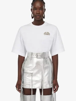 Women's Fringed Biker Mini Skirt in ><noscript><img width=