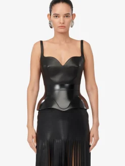 Women's Fringed Leather Pencil Dress in ><noscript><img width=