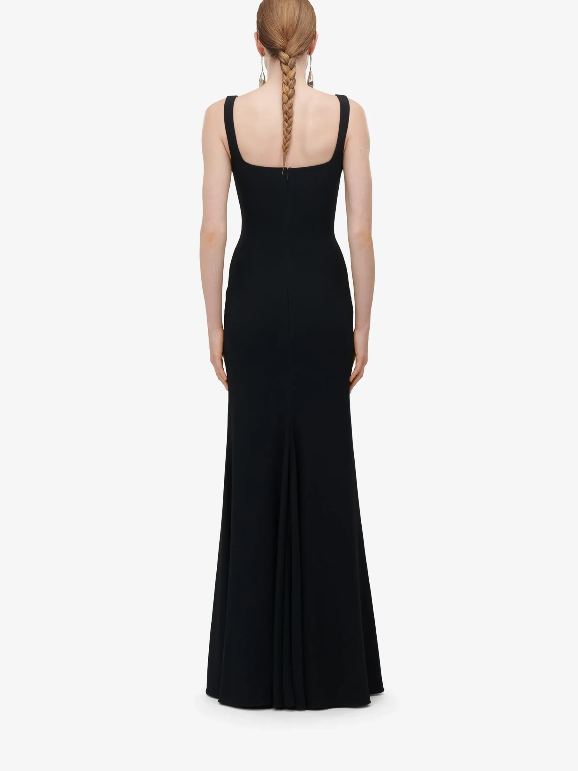 Women's Gold Rose Embroidery Evening Dress in >Alexander McQueen Store