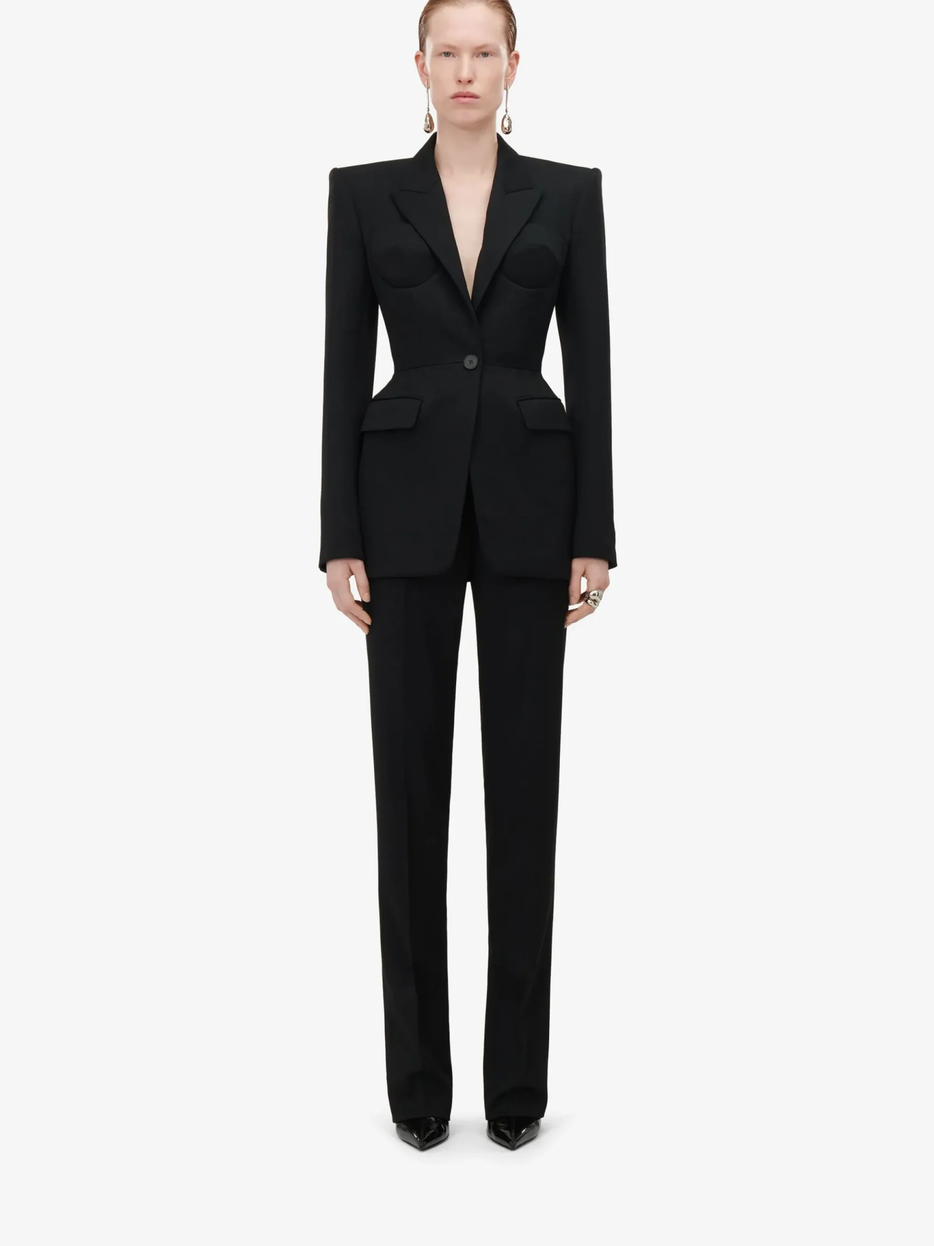 Women's High-waisted Cigarette Trousers in >Alexander McQueen Online
