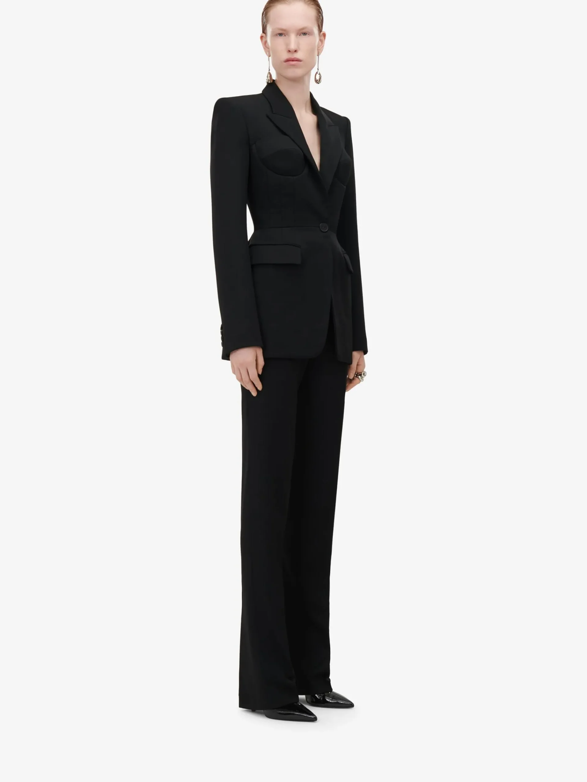 Women's High-waisted Cigarette Trousers in >Alexander McQueen Online