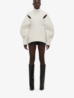 Women's High-waisted Leather Short in >Alexander McQueen Outlet