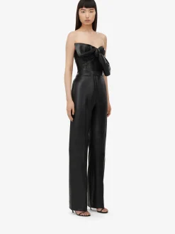 Women's High-waisted Leather Trousers in ><noscript><img width=