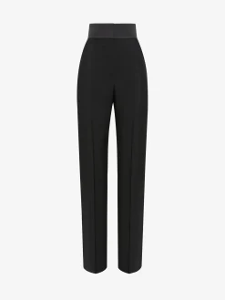 Women's High-waisted Tuxedo Trousers in >Alexander McQueen Fashion