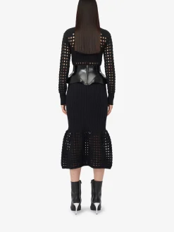 Women's Knitted Mesh Midi Dress in ><noscript><img width=