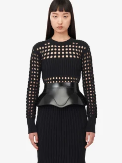 Women's Knitted Mesh Midi Dress in ><noscript><img width=