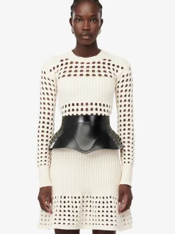 Women's Knitted Mesh Mini Dress in ><noscript><img width=
