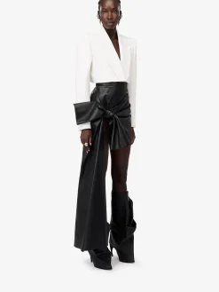 Women's Knotted Drape Mini Skirt in ><noscript><img width=