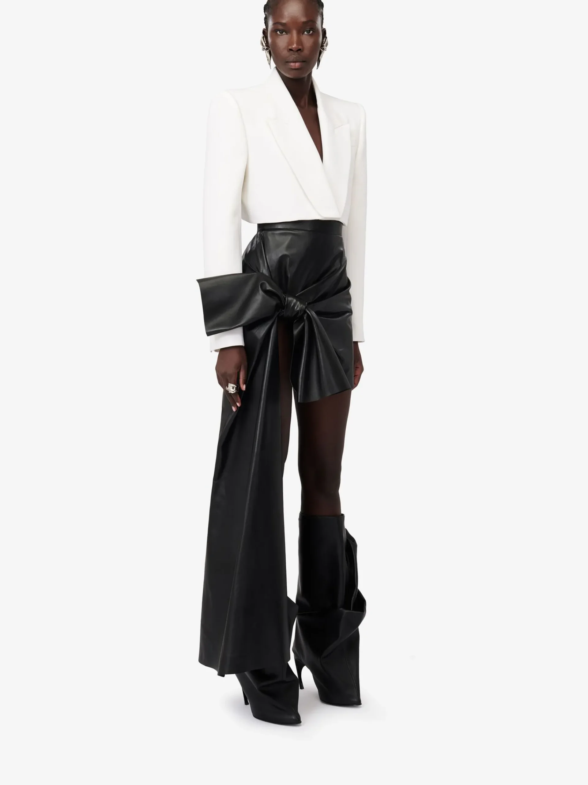 Women's Knotted Drape Mini Skirt in >Alexander McQueen Fashion