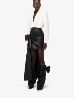 Women's Knotted Drape Mini Skirt in ><noscript><img width=