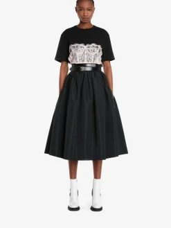 Women's Lace Corset T-shirt in >Alexander McQueen Clearance