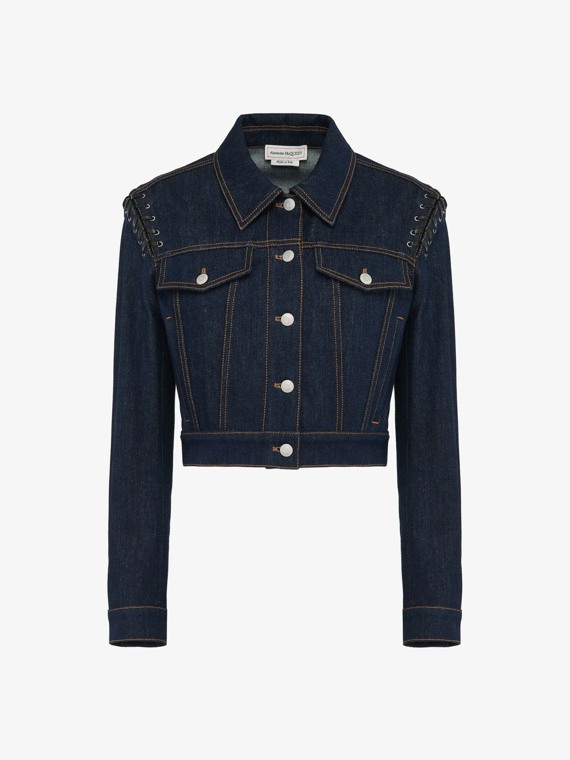 Women's Lace Detail Cropped Jacket in >Alexander McQueen Hot