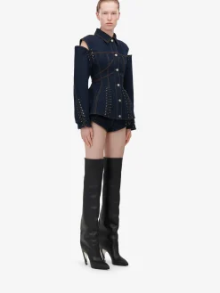 Women's Lace Detail Micro Shorts in ><noscript><img width=