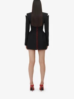 Women's Lace Detail Slashed Mini Dress in ><noscript><img width=