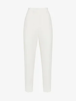 Women's Leaf Crepe Cigarette Trousers in >Alexander McQueen Cheap