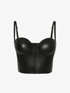 Women's Leather Corset Top in >Alexander McQueen Shop