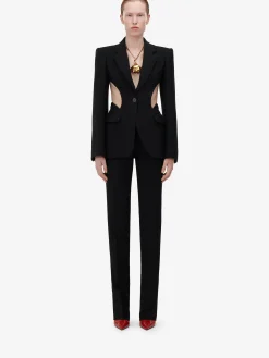 Women's Low-waisted Straight Leg Trousers in >Alexander McQueen Fashion