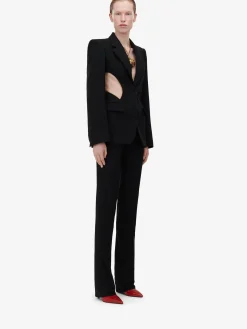 Women's Low-waisted Straight Leg Trousers in ><noscript><img width=
