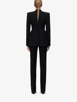 Women's Low-waisted Straight Leg Trousers in ><noscript><img width=