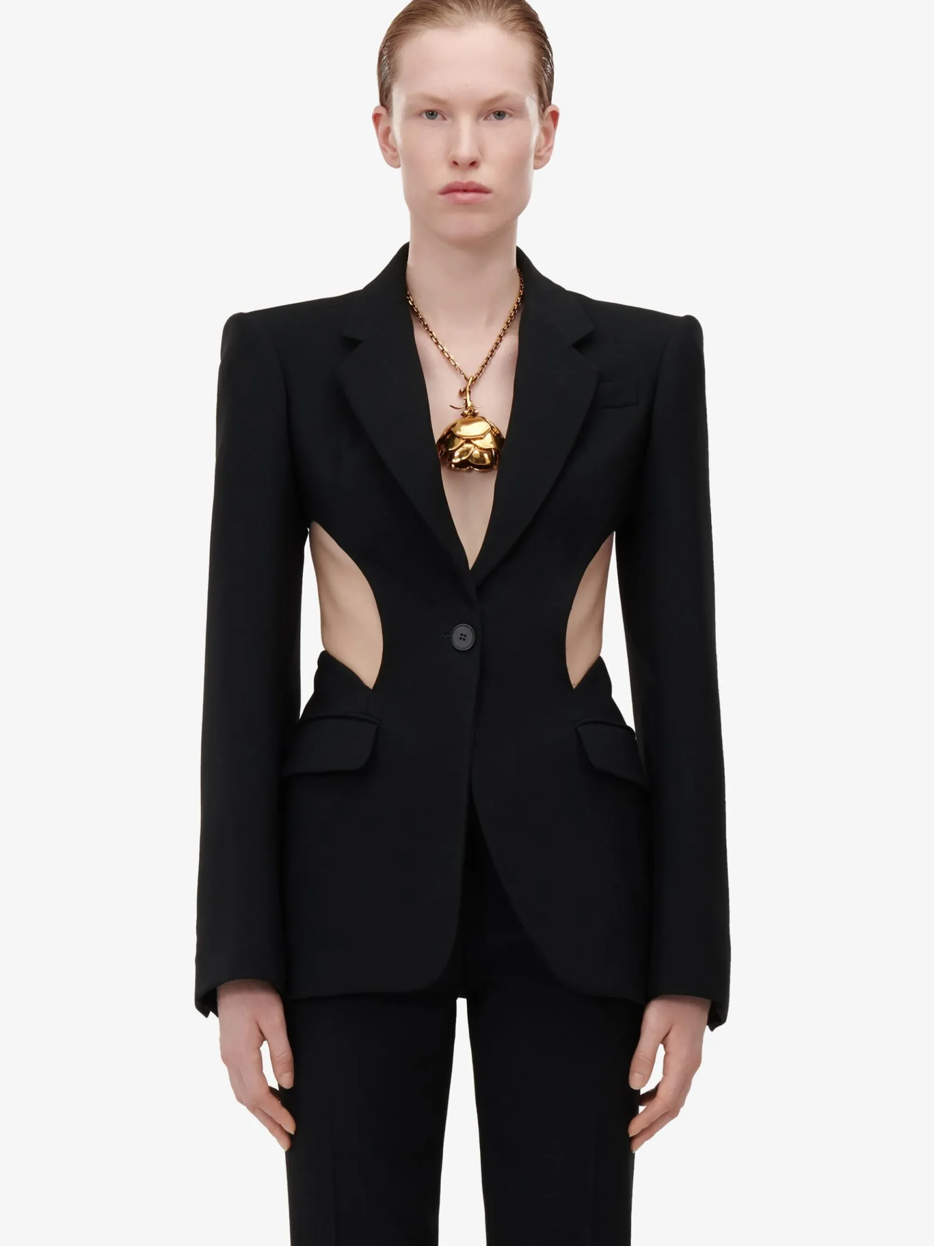 Women's Low-waisted Straight Leg Trousers in >Alexander McQueen Fashion