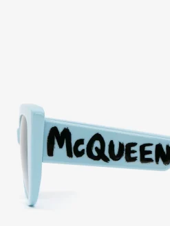 Women's McQueen Graffiti Cat-eye Sunglasses in ><noscript><img width=