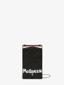 Women's McQueen Graffiti Phone Case With Chain in >Alexander McQueen Outlet