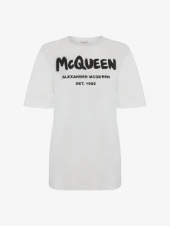 Women's McQueen Graffiti T-shirt in >Alexander McQueen Shop