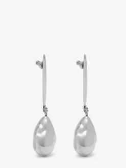 Women's Metal Pearl Stick Earrings in >Alexander McQueen Outlet