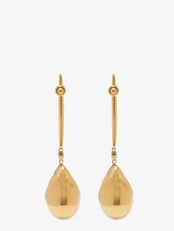 Women's Metal Pearl Stick Earrings in ><noscript><img width=