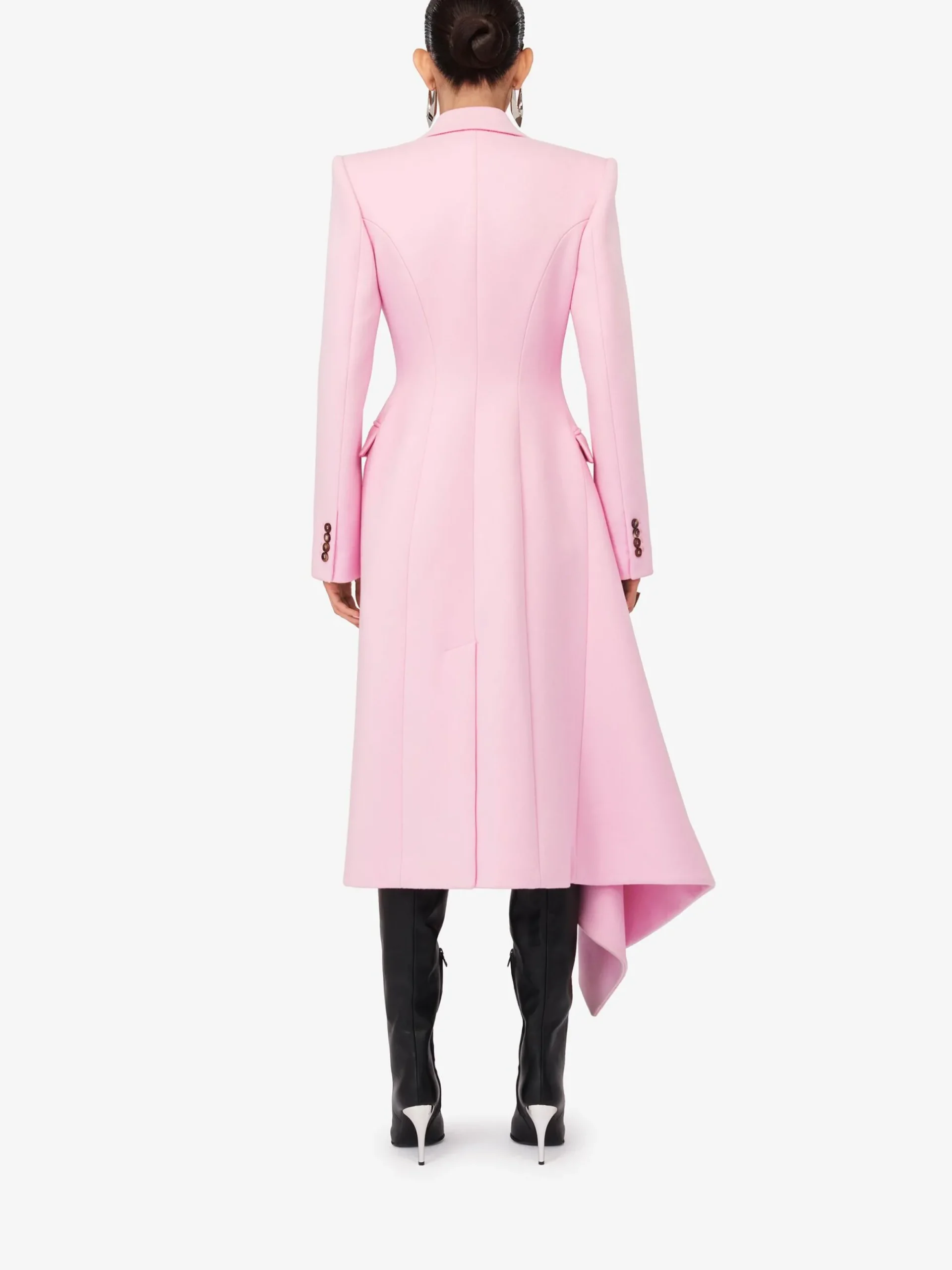 Women's Midi Draped Coat in >Alexander McQueen Cheap