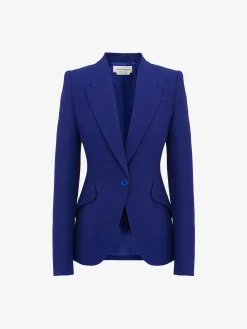 Women's Peak Shoulder Leaf Crepe Jacket in >Alexander McQueen Shop