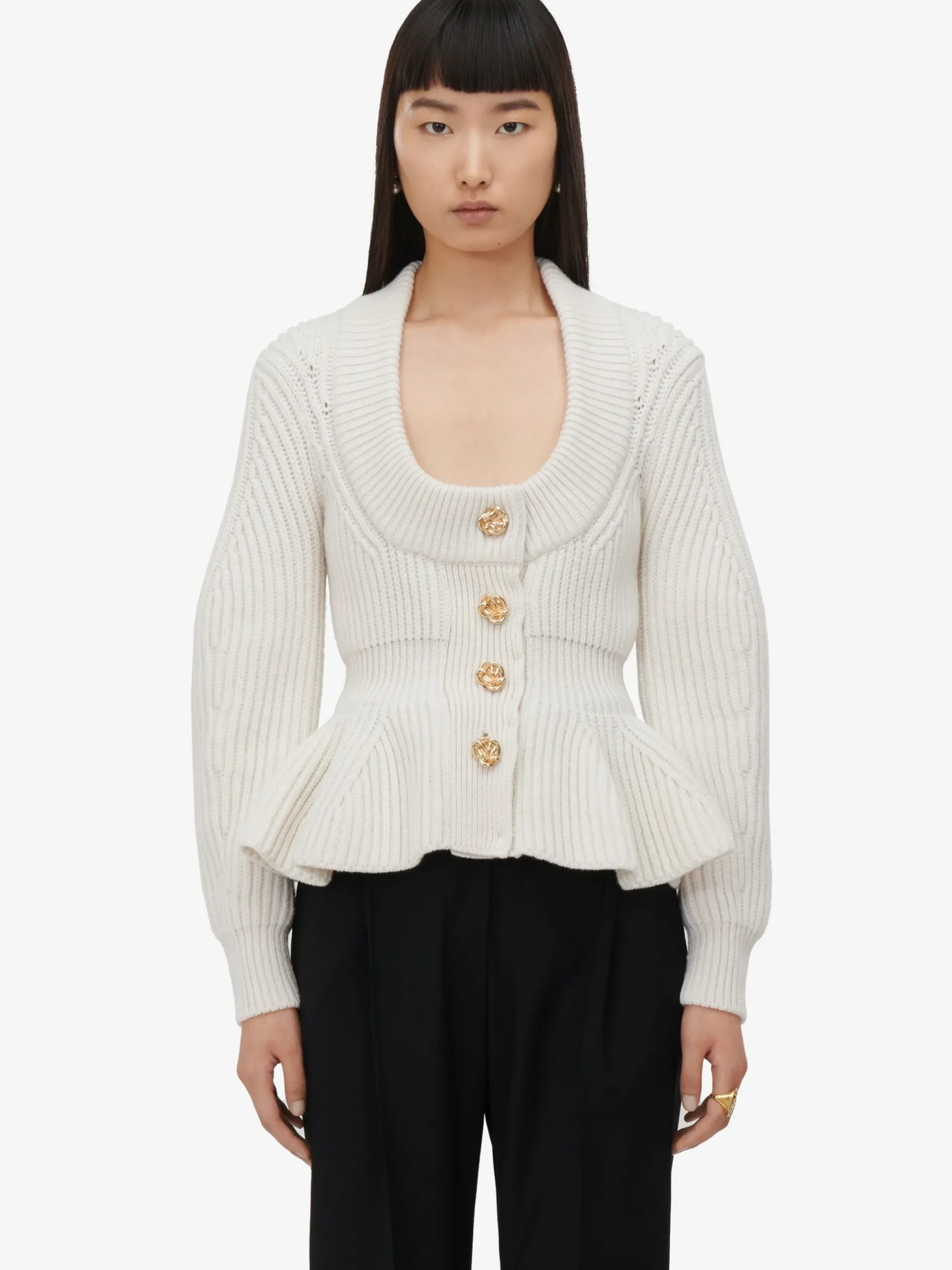 Women's Peplum Cardigan in >Alexander McQueen Best
