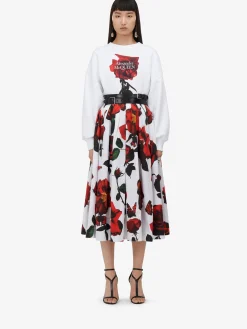 Women's Pleated Midi Skirt in >Alexander McQueen New