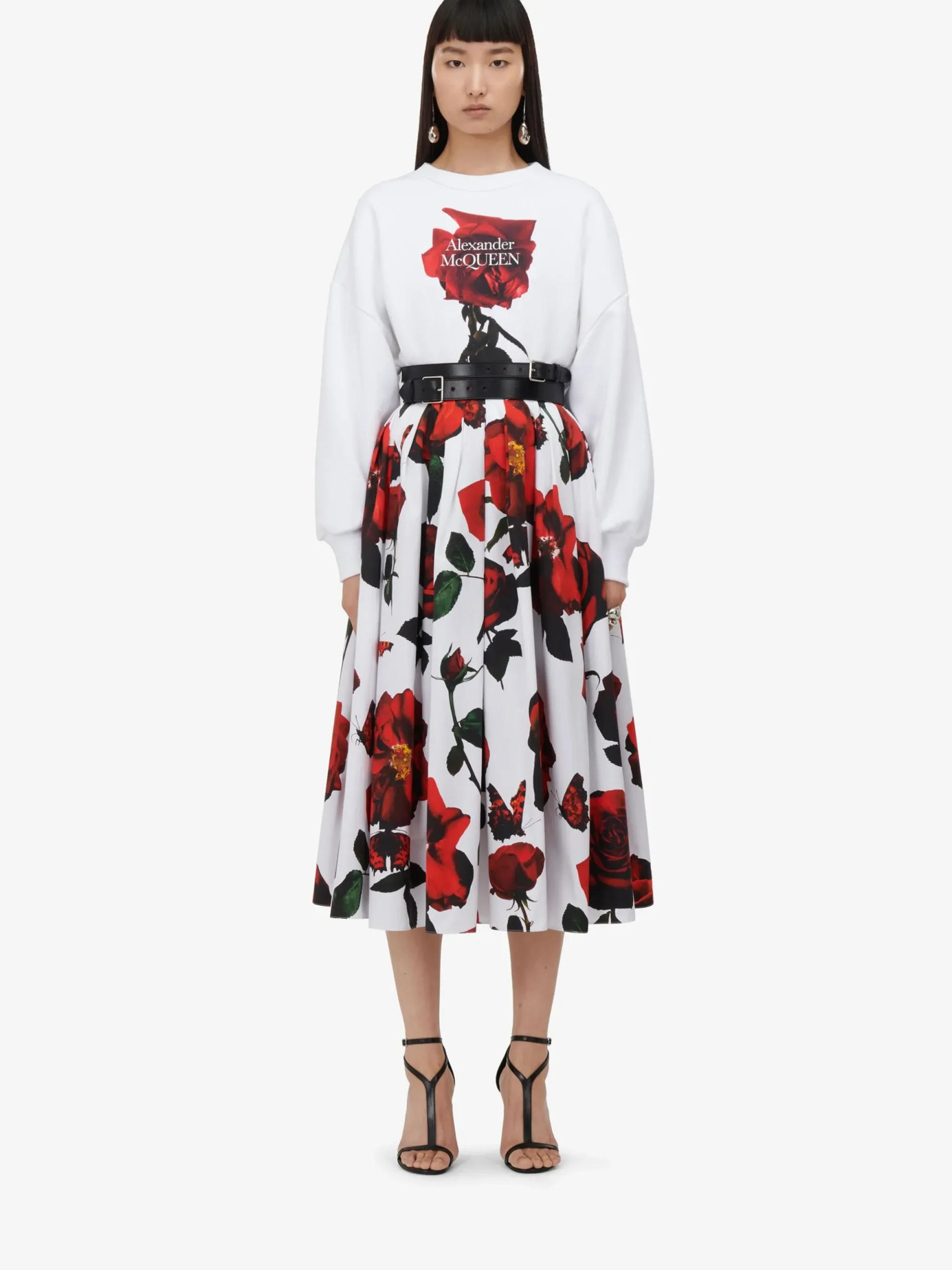 Women's Pleated Midi Skirt in >Alexander McQueen New
