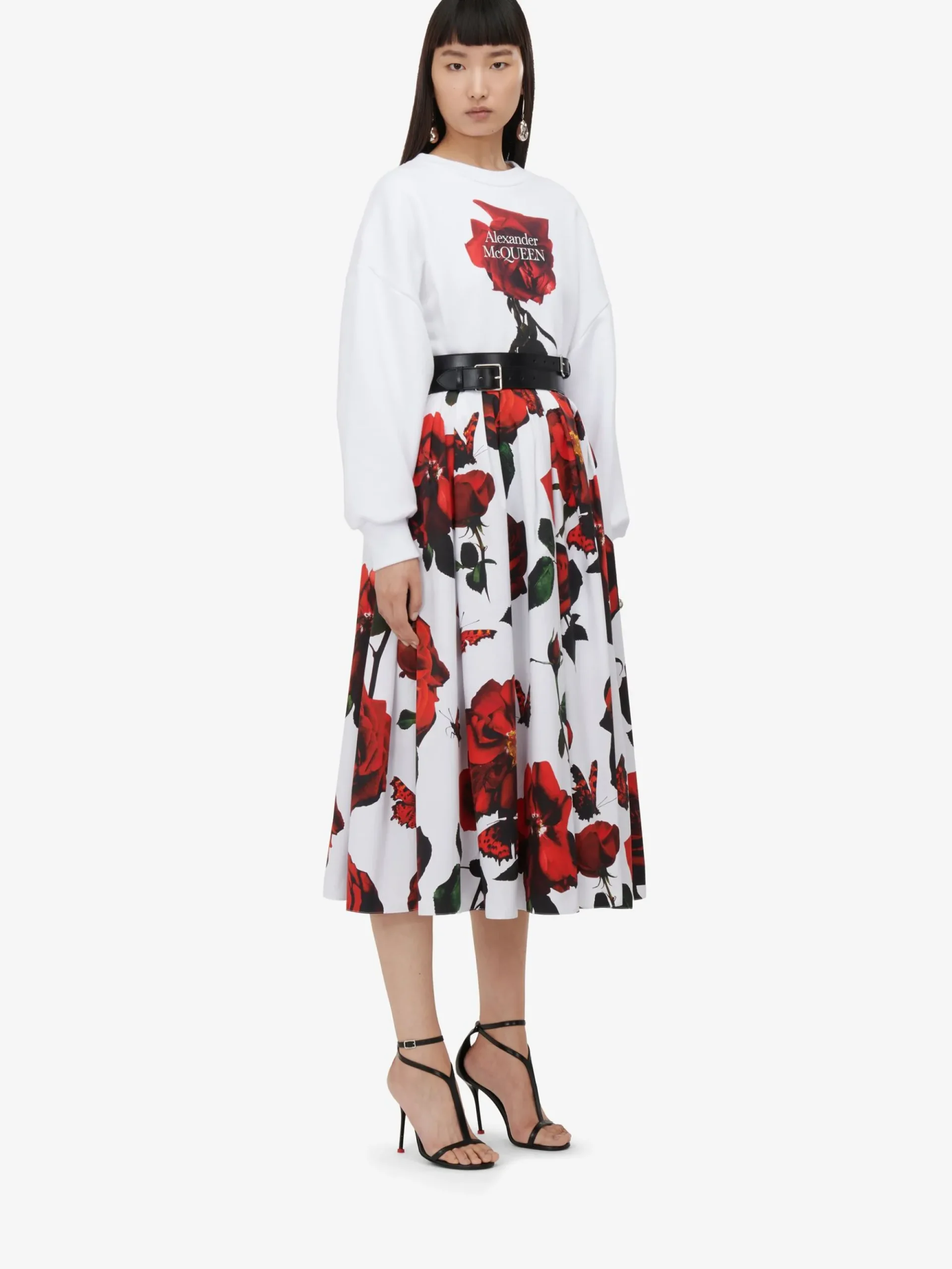 Women's Pleated Midi Skirt in >Alexander McQueen New
