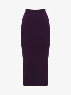 Women's Ribbed Pencil Skirt in >Alexander McQueen Best
