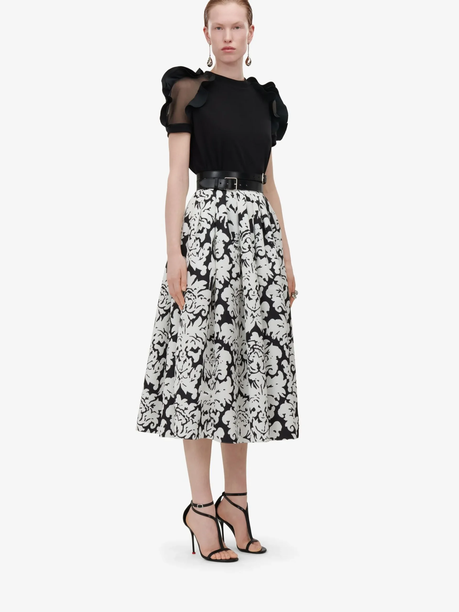 Women's Ruffle Detail T-shirt in >Alexander McQueen Discount