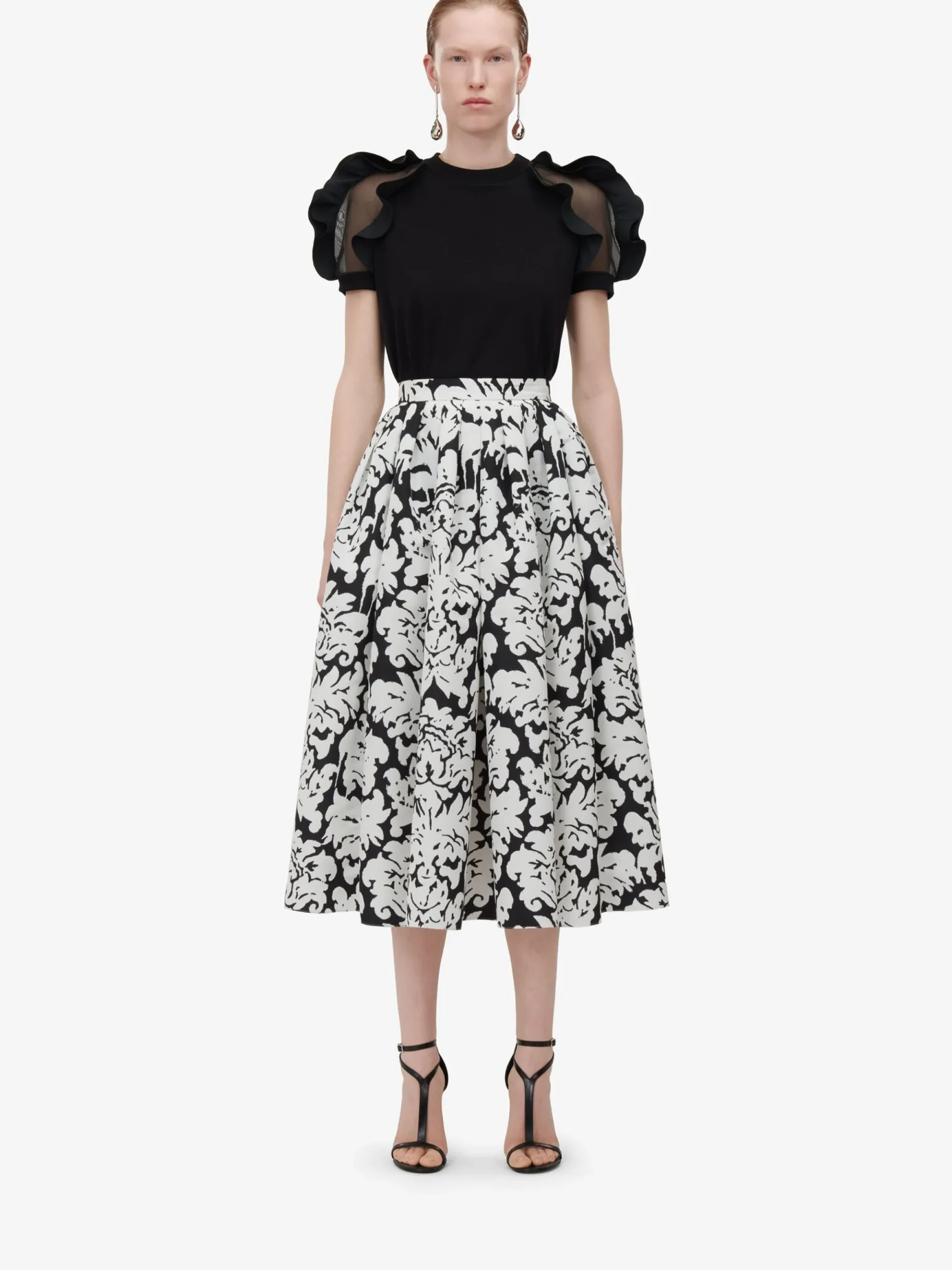 Women's Ruffle Detail T-shirt in >Alexander McQueen Discount