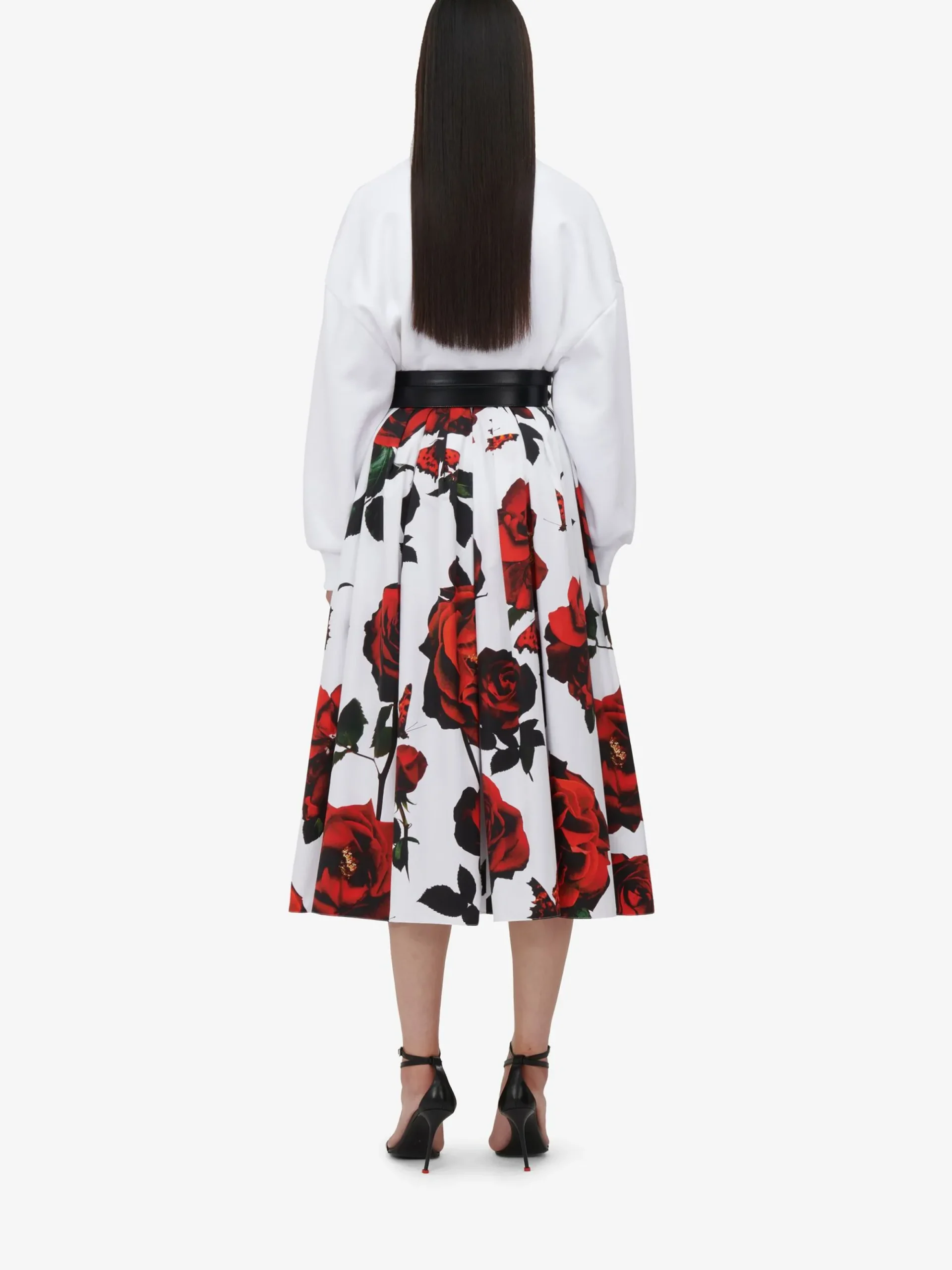 Women's Shadow Rose Cocoon Sleeve Sweatshirt in >Alexander McQueen Flash Sale